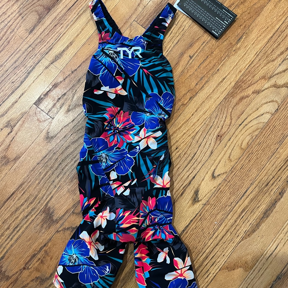 NWT - TYR Avictor Tech Suit, Open Back - Floral Pattern - Size 23